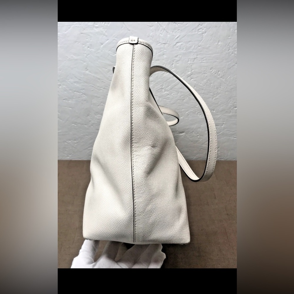 Coach City Zip Tote Shoulder Bag Large Chalk White Ivory Leather F58846 - Picture 9 of 16